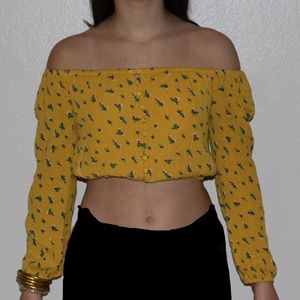 off shoulder crop top